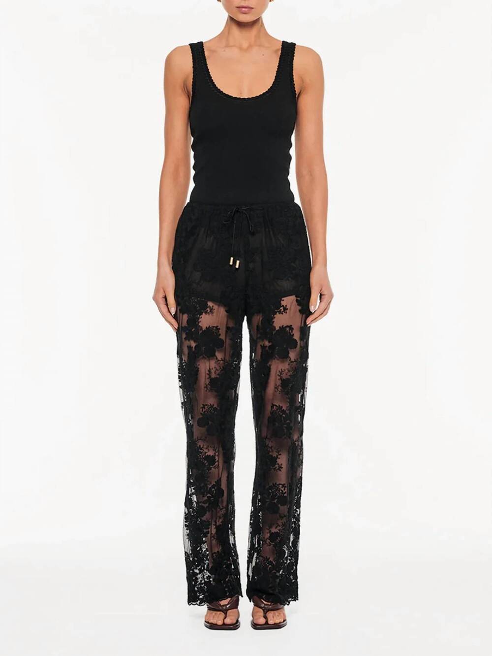NEW KIVARI jaxon straight leg pant in black lace